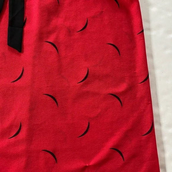 Vintage 70s 80s Dress Womens Size XS Red Black Knee Length Lightweight Knit - Picture 11 of 14